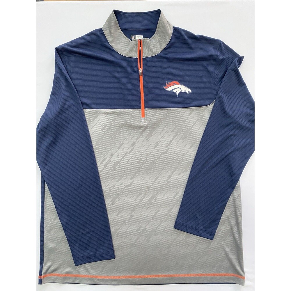 NFL Denver Broncos Men's 1/4 Zip Pullover Long Sleeve Shirt Size XL TX3 Cool